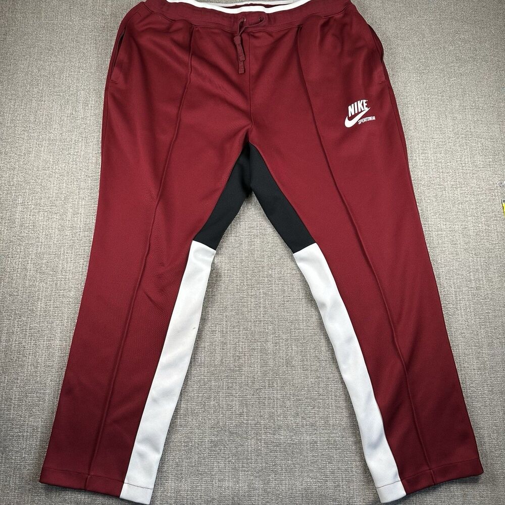 Nike Sportswear Air Maroon Sweatpants Track Pants Mens XXL Basketball Colorblock